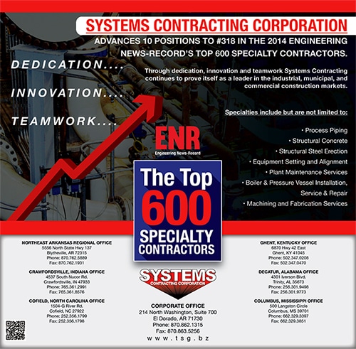 Systems Contracting Advances in 2014 ENR Top 600