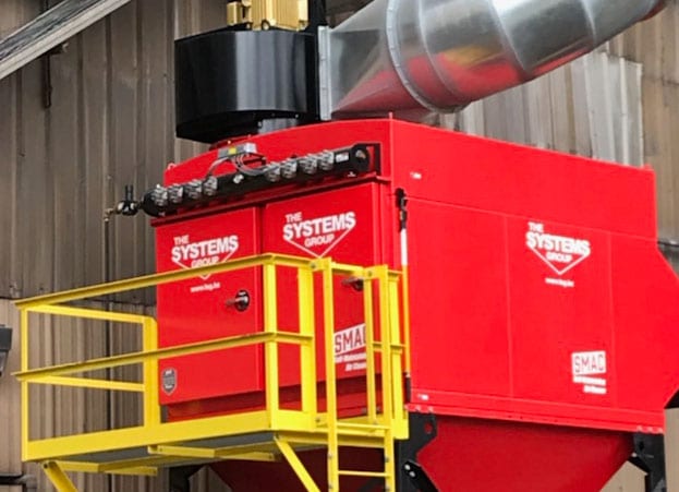 Industrial dust collector with domed roof