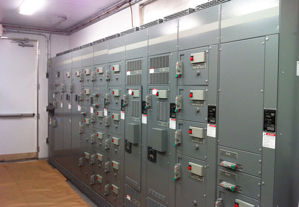 Motor control center (MCC) room in a steel mill