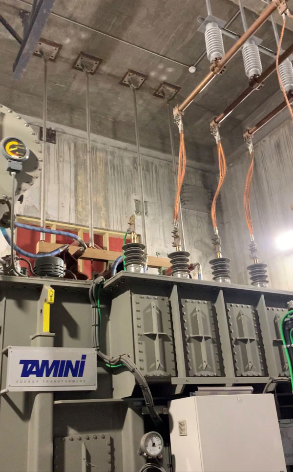 Inside view of a transformer vault that requires frequent HVAC filters replacement