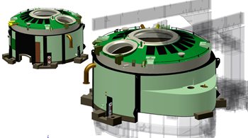 Computer model of the new SYSTEMS Spray-Cooled™ EAF roof and upper shell